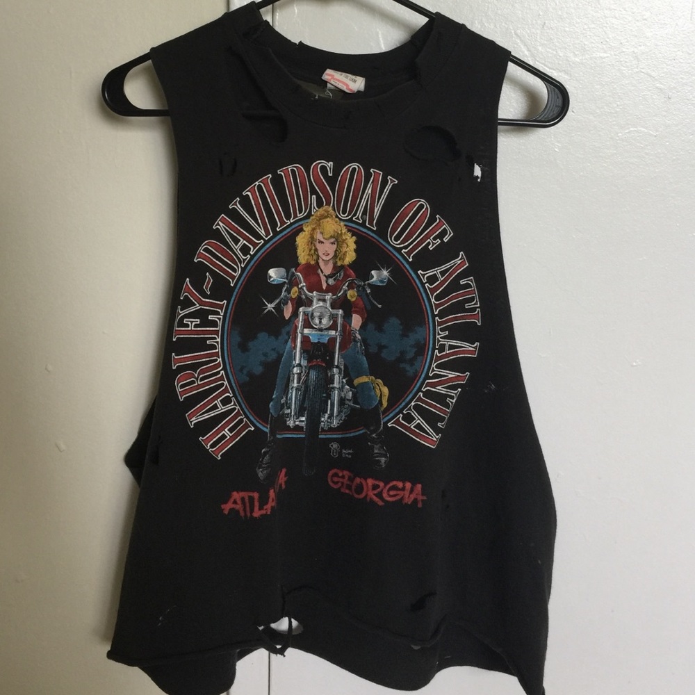 Vintage destroyed Harley Davidson tee